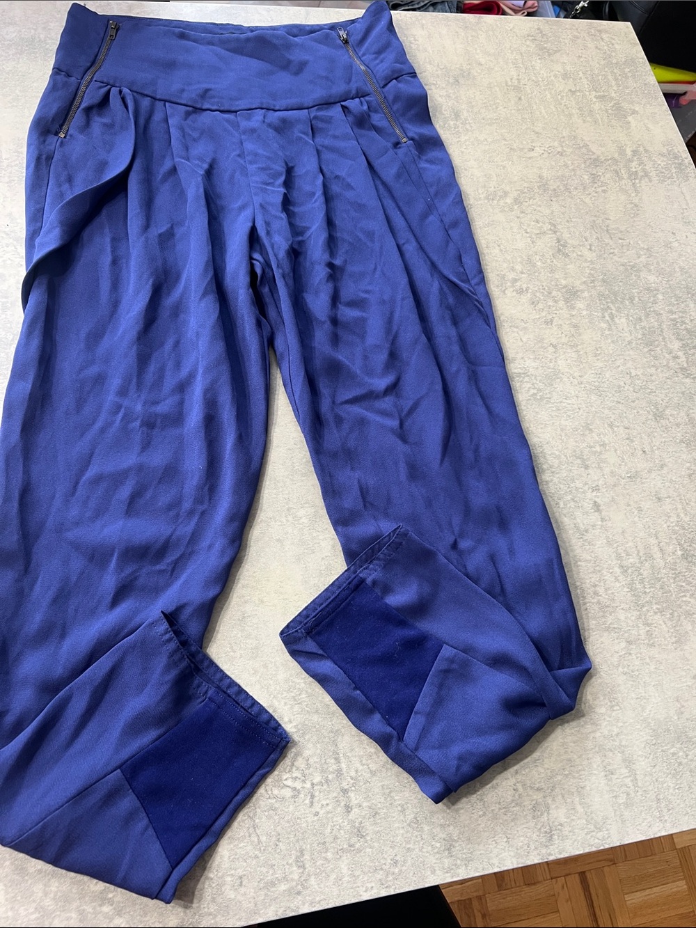 Sweet Rain Royal Blue Pleated Dress Pants for Men